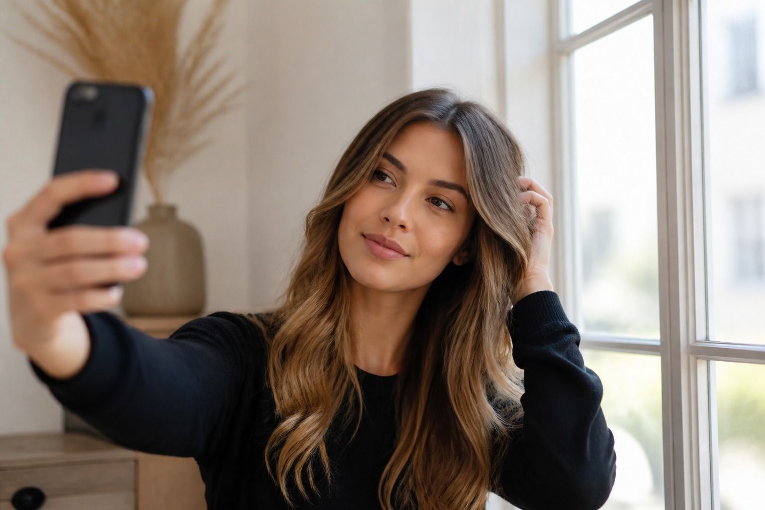 Free hair color analysis with natural light selfie